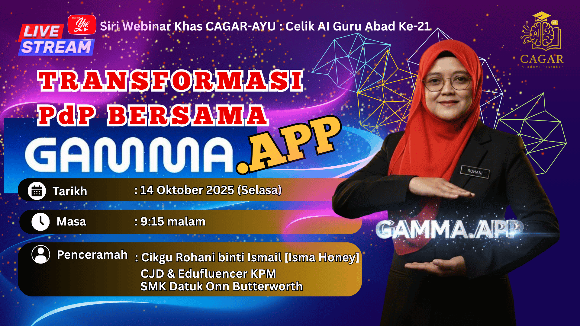 🔴 [LIVE] CAGAR AYU #13 : TRANSFORMASI PdP BERSAMA GAMMA.APP 